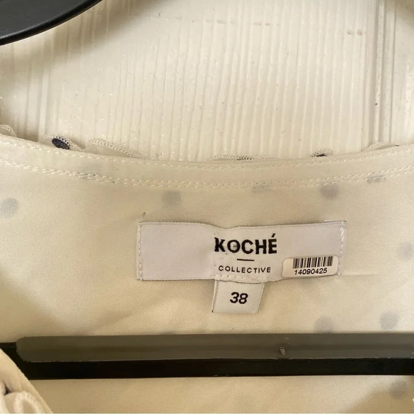 KOCHE COLLECTIVE Polka Dot Ruffle Trim Dress Size 38 US Size 6 - Picture 6 of 10